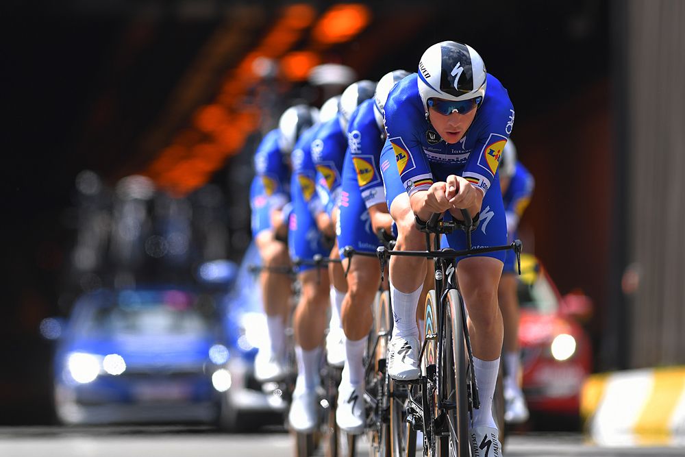 Deceuninck-QuickStep in the team time trial at the Tour de France