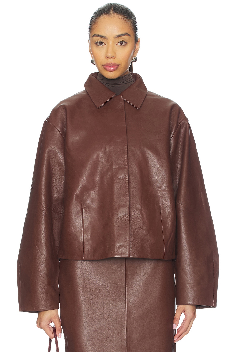 Leather Cocoon Jacket