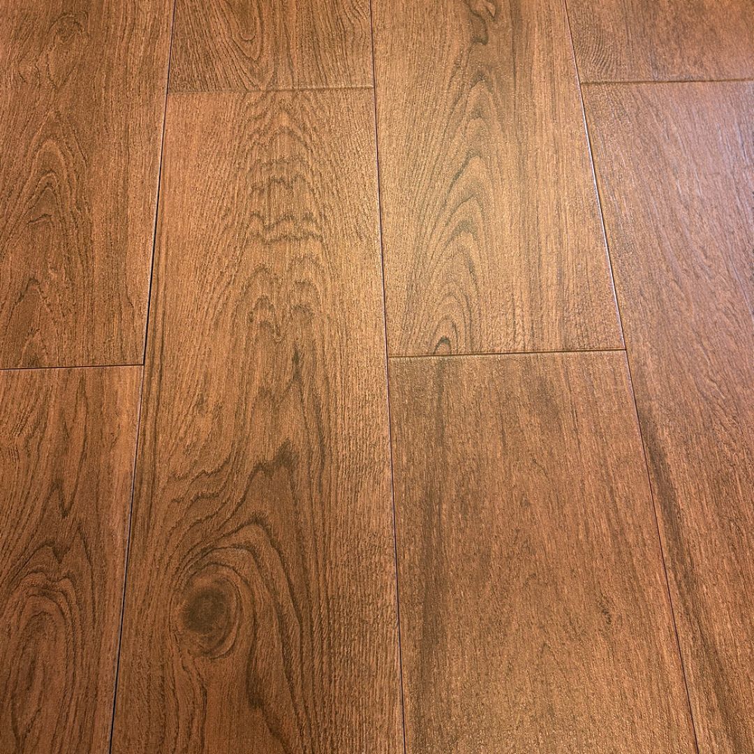 Cherry wood effect ceramic floor tiles