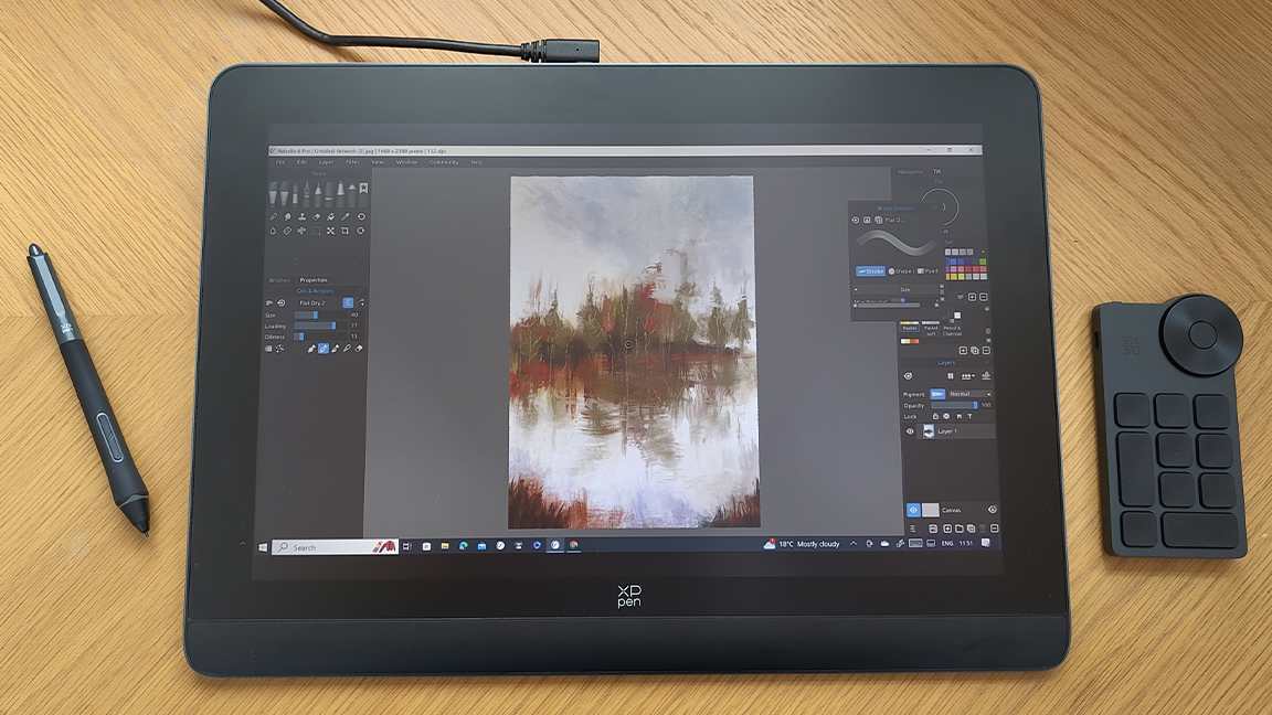 XP-Pen Artist Pro 16 (Gen 2) review; a oil painting on a drawing tablet