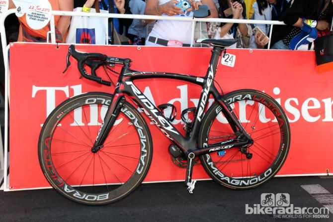 Lotto-Belisol's Ridley Noah FAST at the start of stage 1 of the 2013 Tour Down Under.