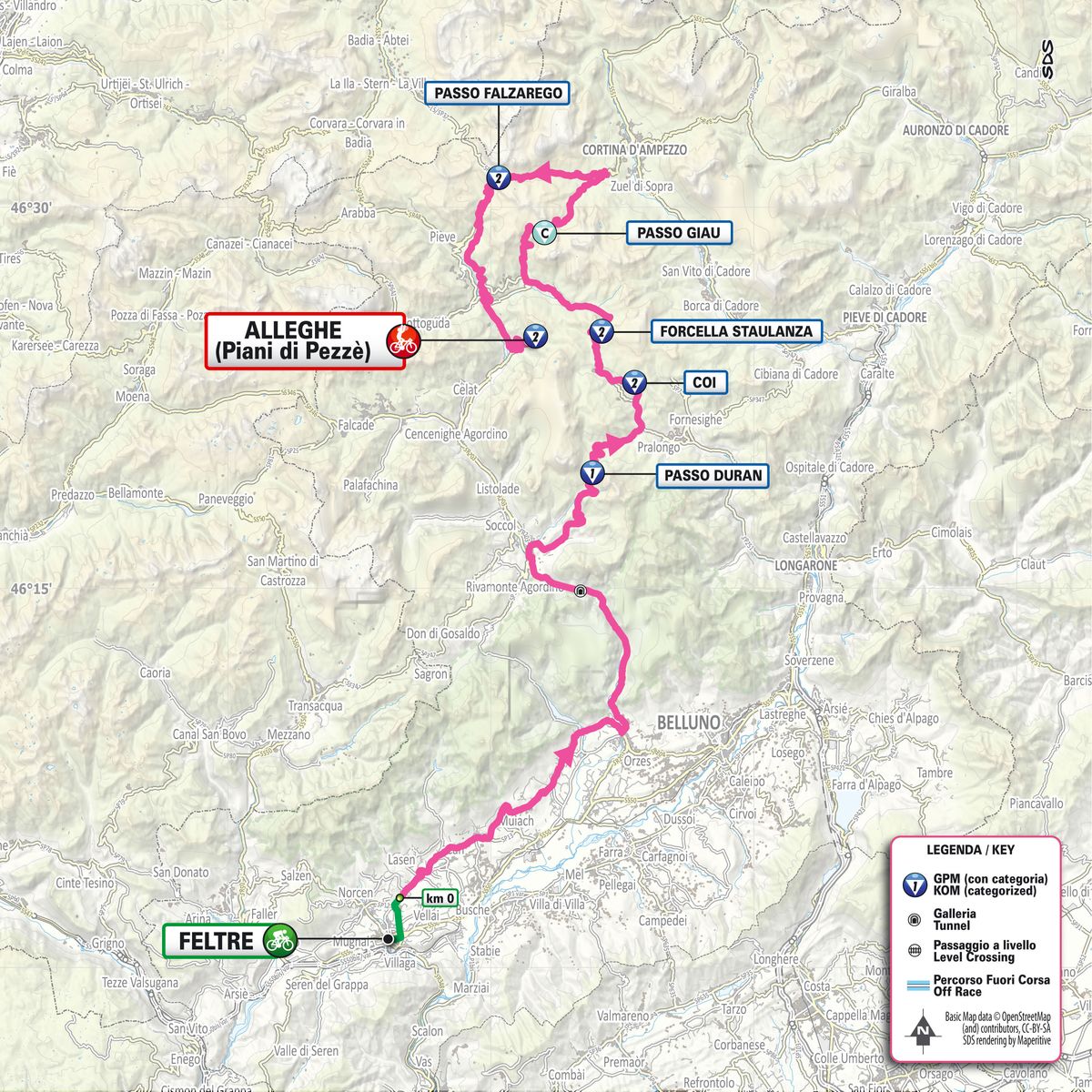 Giro d'Italia 2026 stage 19 map