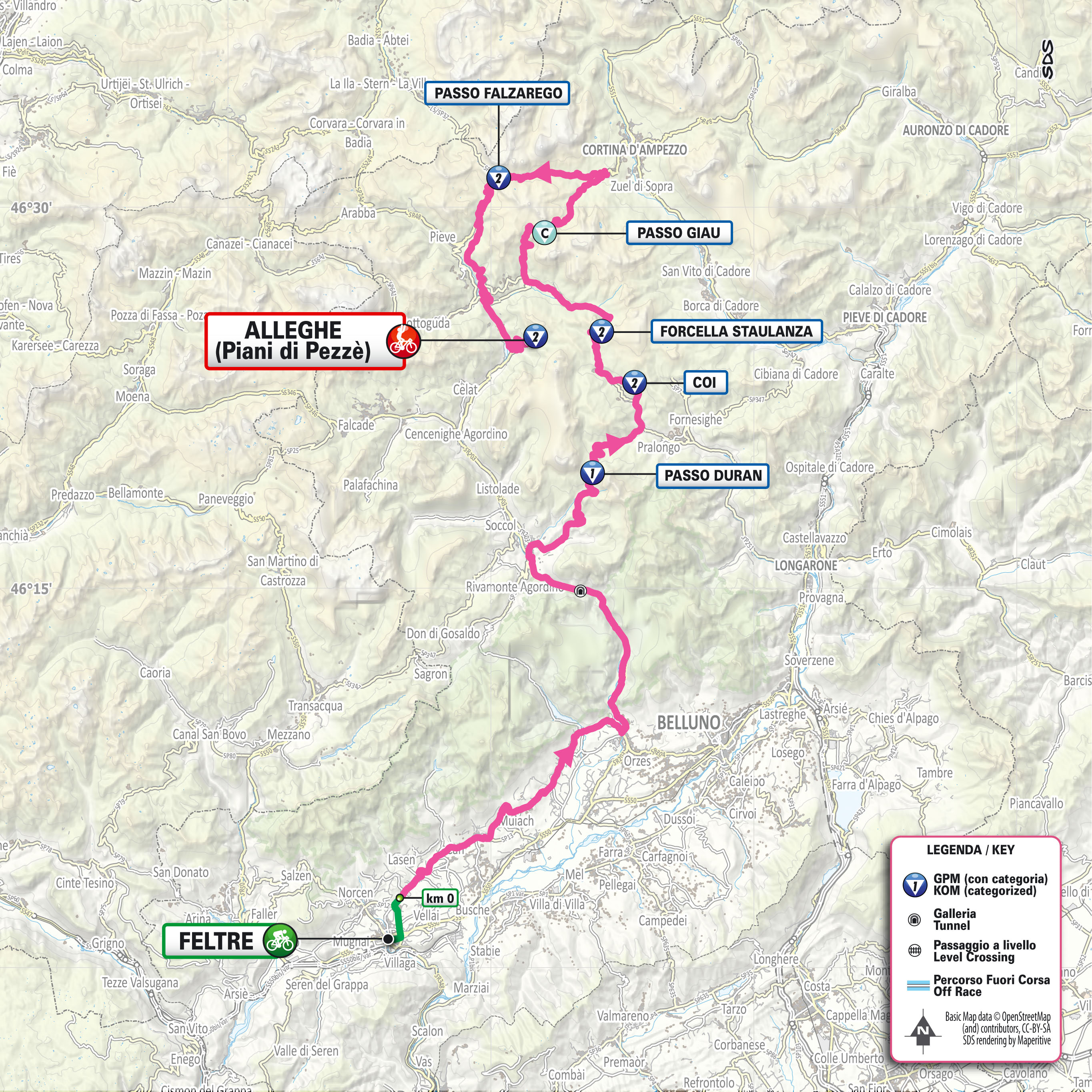 Giro d'Italia 2026 stage 19 map