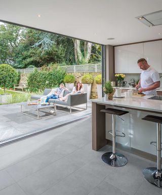 mode profiled paving from bradstone on exterior and interior