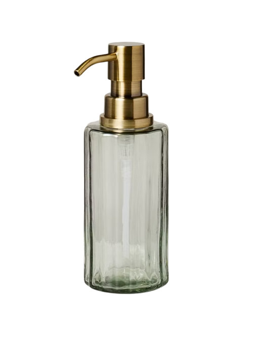 Fluted Glass Bathroom Soap Pump