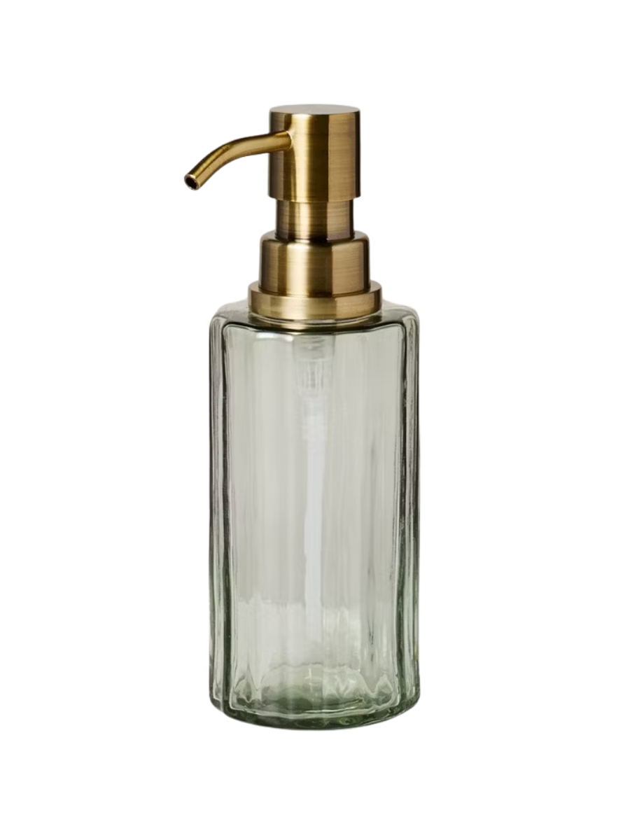 Fluted Glass Bathroom Soap Pump