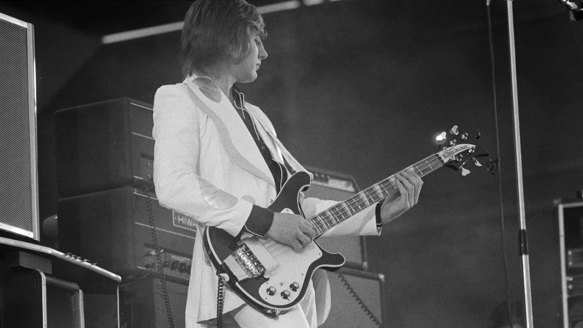 English singer and bassist Greg Lake performing with Emerson, Lake &amp;amp; Palmer at the Melody Maker Poll Awards Concert at the Oval cricket ground, London, 30th September 1972.