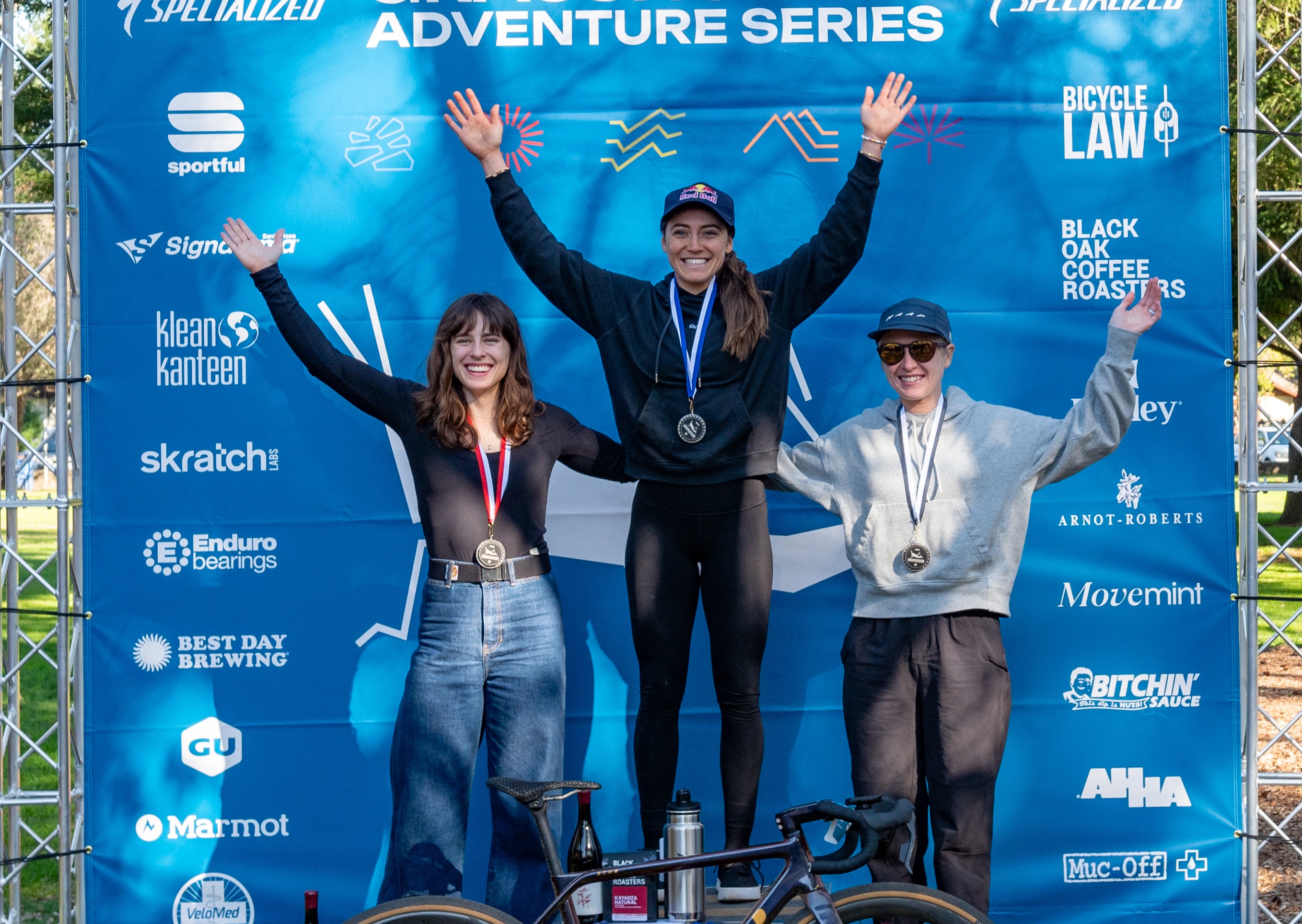 Women's pro podium for Low Gap 2025