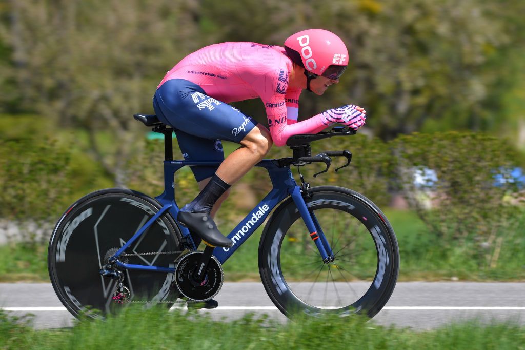 ORON SWITZERLAND APRIL 27 Tejay Van Garderen of United States and Team EF Education Nippo during the 74th Tour De Romandie 2021 Prologue a 405km Individual Time Trial stage from Oron to Oron 700m ITT TDR2021 TDRnonstop UCIworldtour on April 27 2021 in Oron Switzerland Photo by Luc ClaessenGetty Images