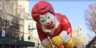 The Ronald McDonald float at the 2019 Macy's Thanksgiving Day Parade