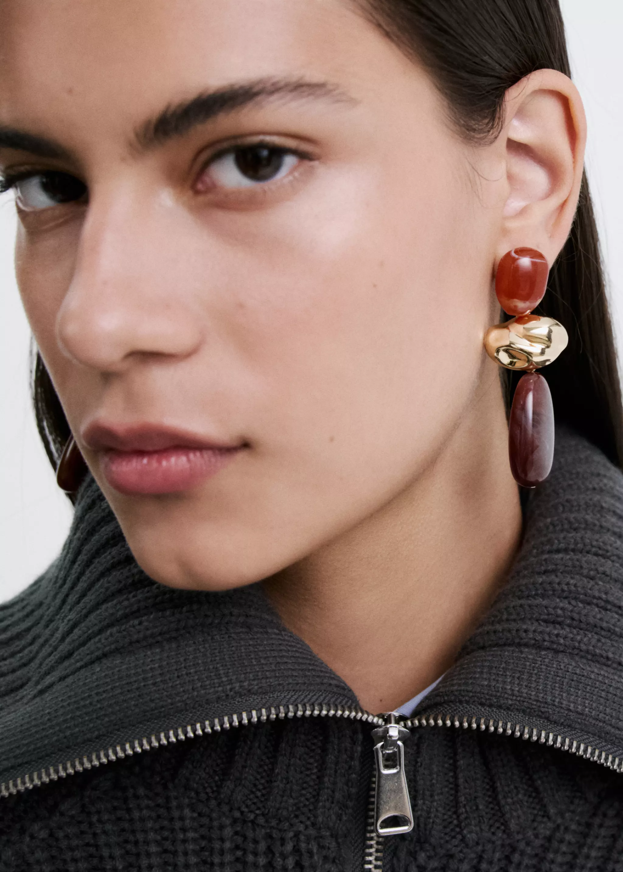 Combined Resin Hanging Earrings - Women | Mango Usa
