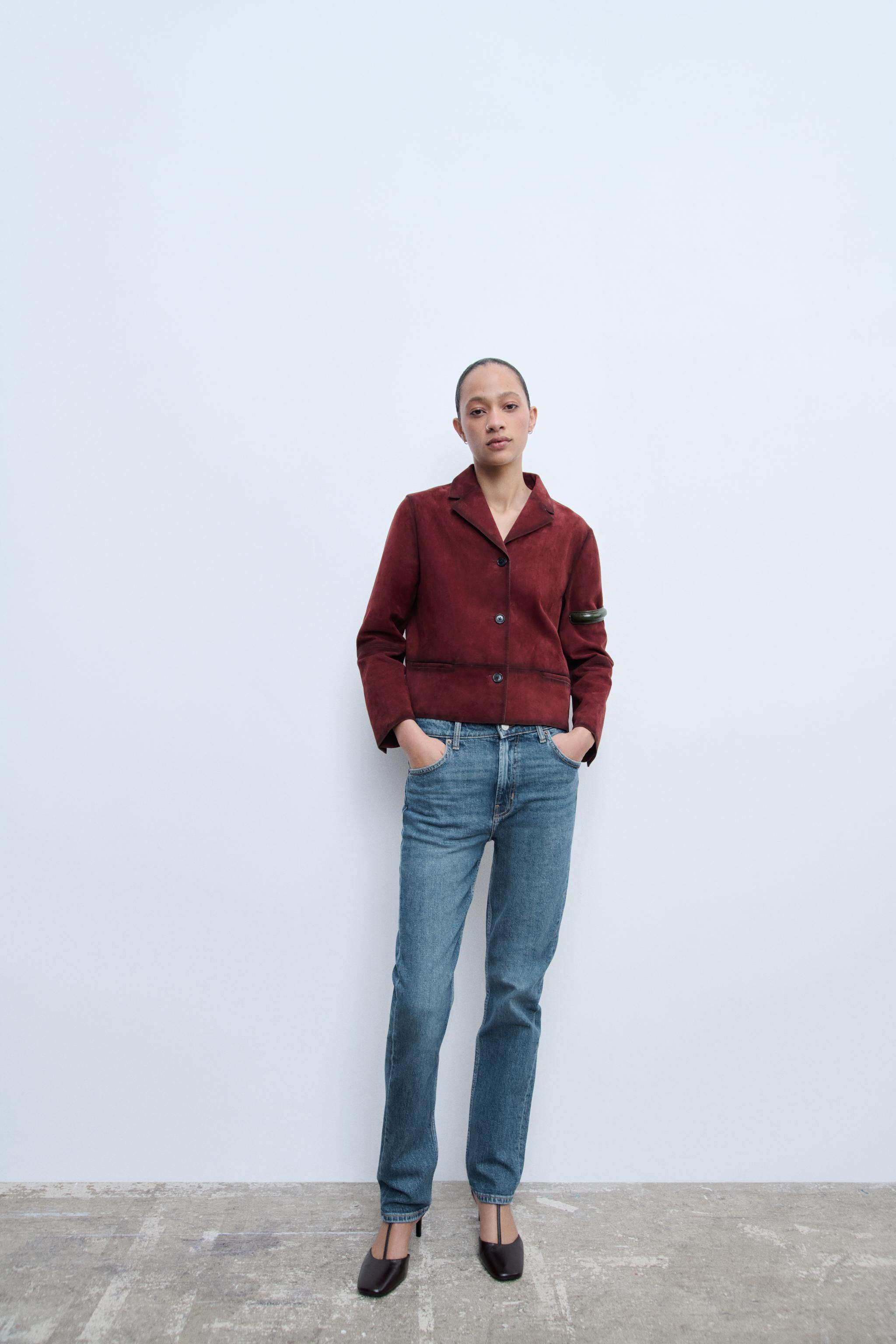 100% Suede Leather Blazer Zw Collection