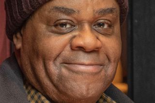 Clive Rowe in a woolly hat as Derek in Midsomer Murders