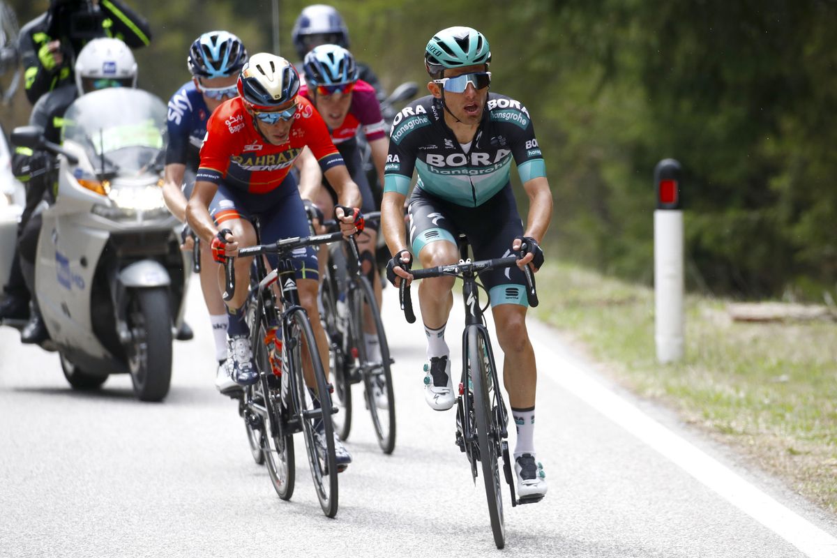 Rafal Majka on the front of the select group