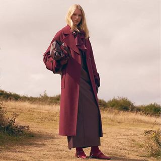 Burgundy coat from Anthropologie