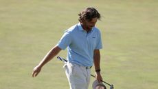 Tommy Fleetwood looks down after finishing T4th at The Open Championship at Royal Birkdale