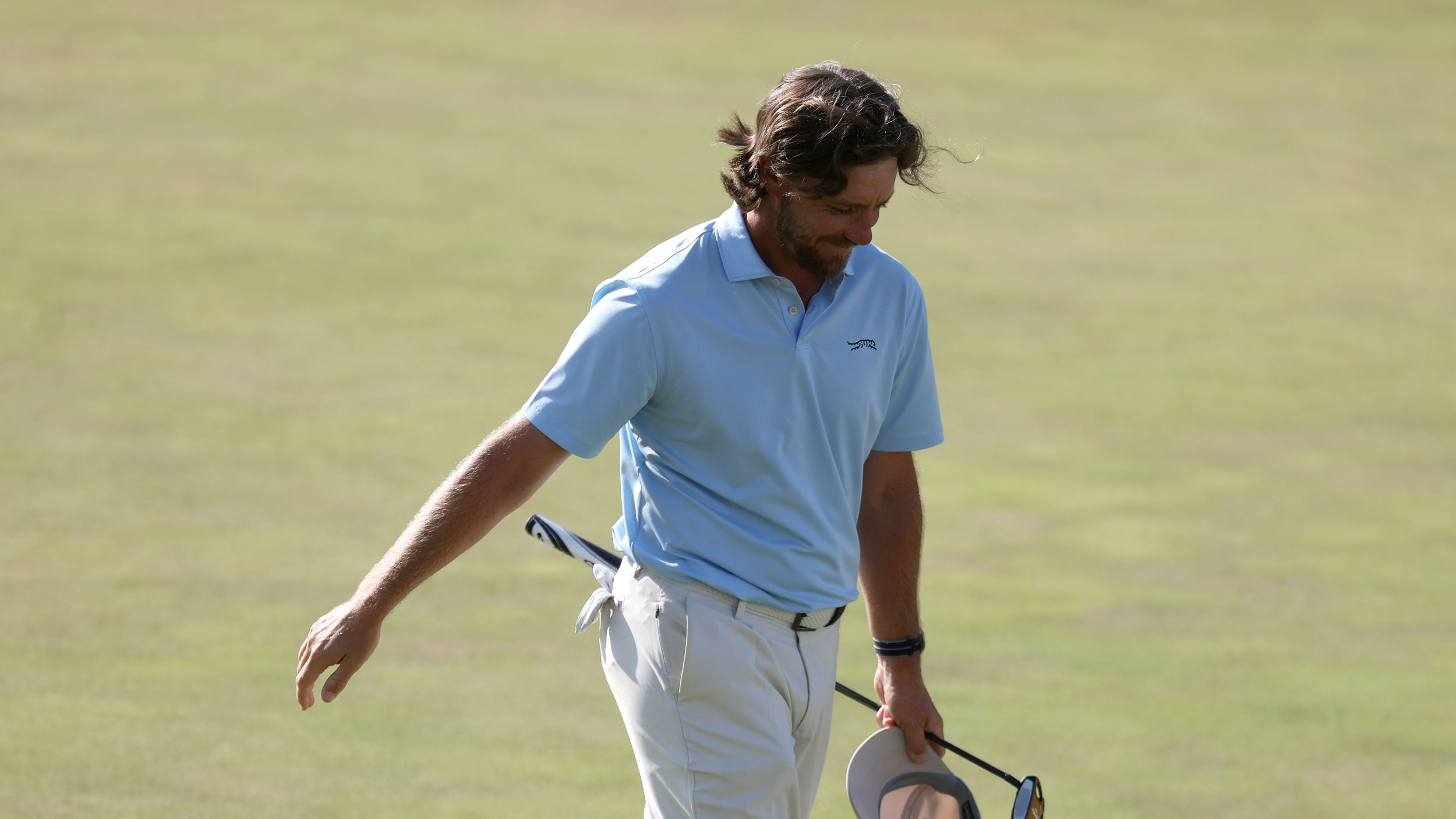 Tommy Fleetwood looks down after finishing T4th at The Open Championship at Royal Birkdale
