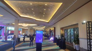 A few delegates get their coffee in the MGM grand coference center at NetApp insight 2024