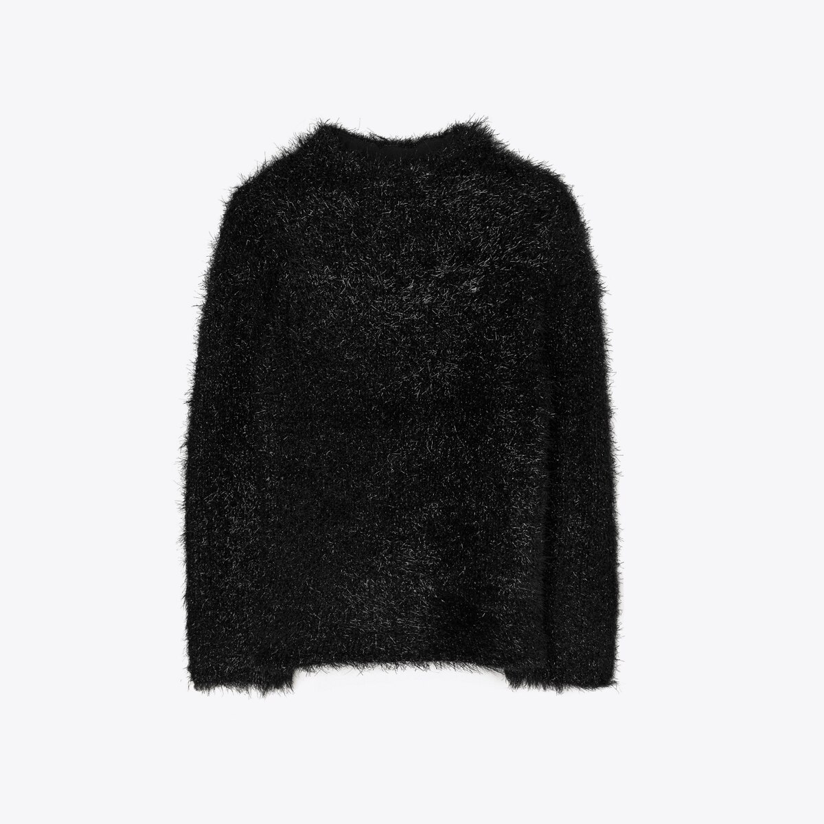Tinsel Mockneck Sweater in Black, Size L
