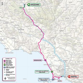 Map for stage 9 of the Giro d'Italia