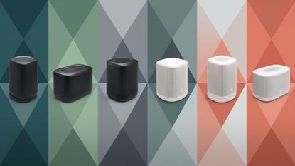 A selection of JBL home speakers.