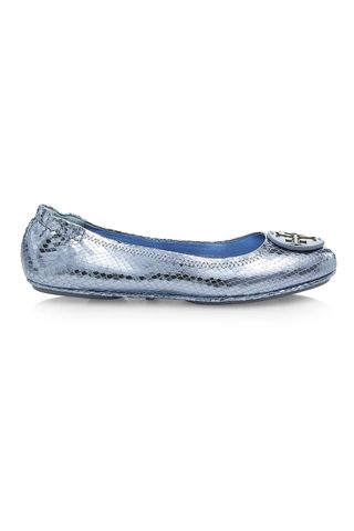 Tory Burch Minnie Embossed Leather Travel Ballet Flats