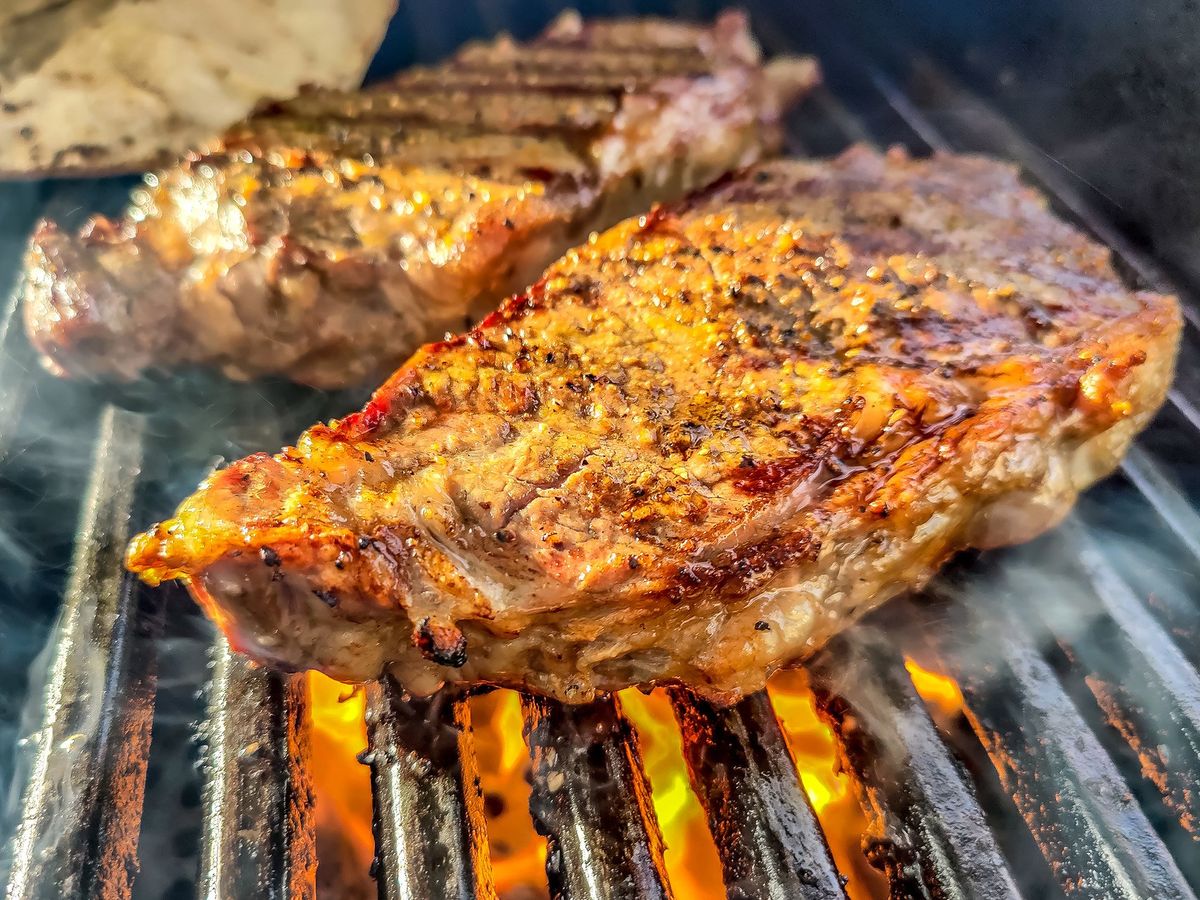 Steak On Bbq Food Shot