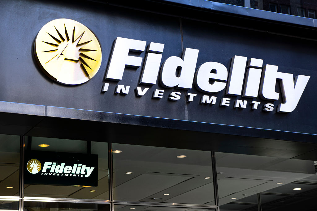 Outside of Fidelity Investments office in New York City