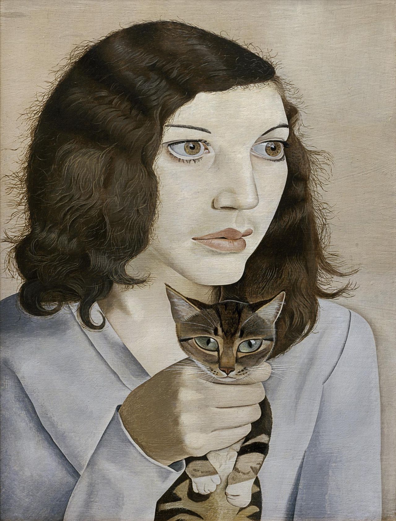 Girl with a Kitten, 1947 (oil on canvas) by Lucian Freud (1922-2011). ©The Lucian Freud Archive; English, in copyright.