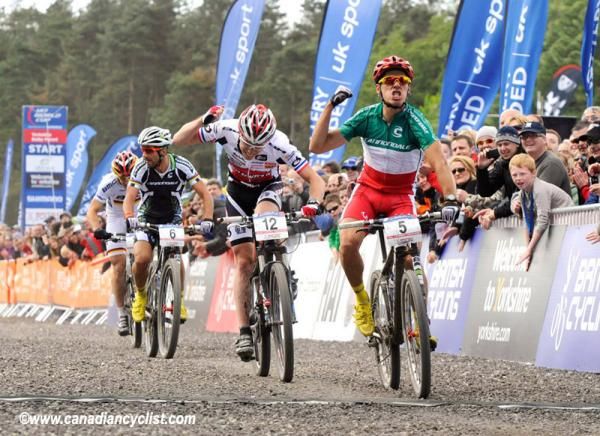 Marco Aurelio Fontana takes the sprint for 3rd (Dalby World Cup, GBr)