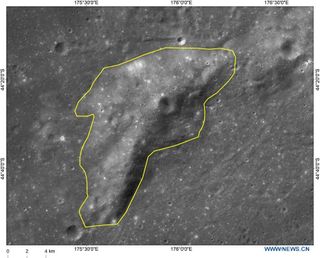 Mons Tai, a hill near "Statio Tianhe," the landing site of China's Chang'e 4 lunar probe.