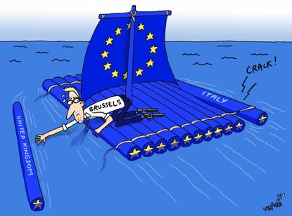 Political Cartoon World European Union Italy Five Star Movement