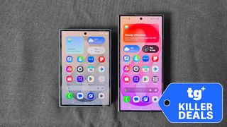 Samsung Galaxy Z Fold 8 and Z Fold 8 Ultra side by side on table with Killer Deals badge overlaid