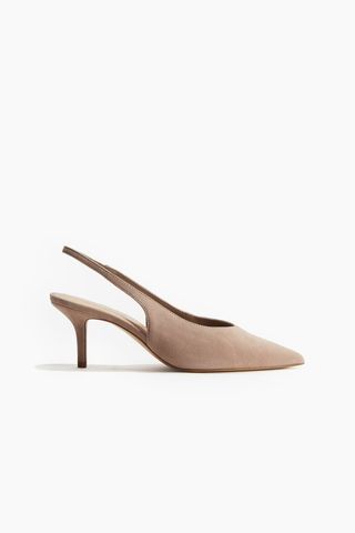 Suede Slingback Court Shoes