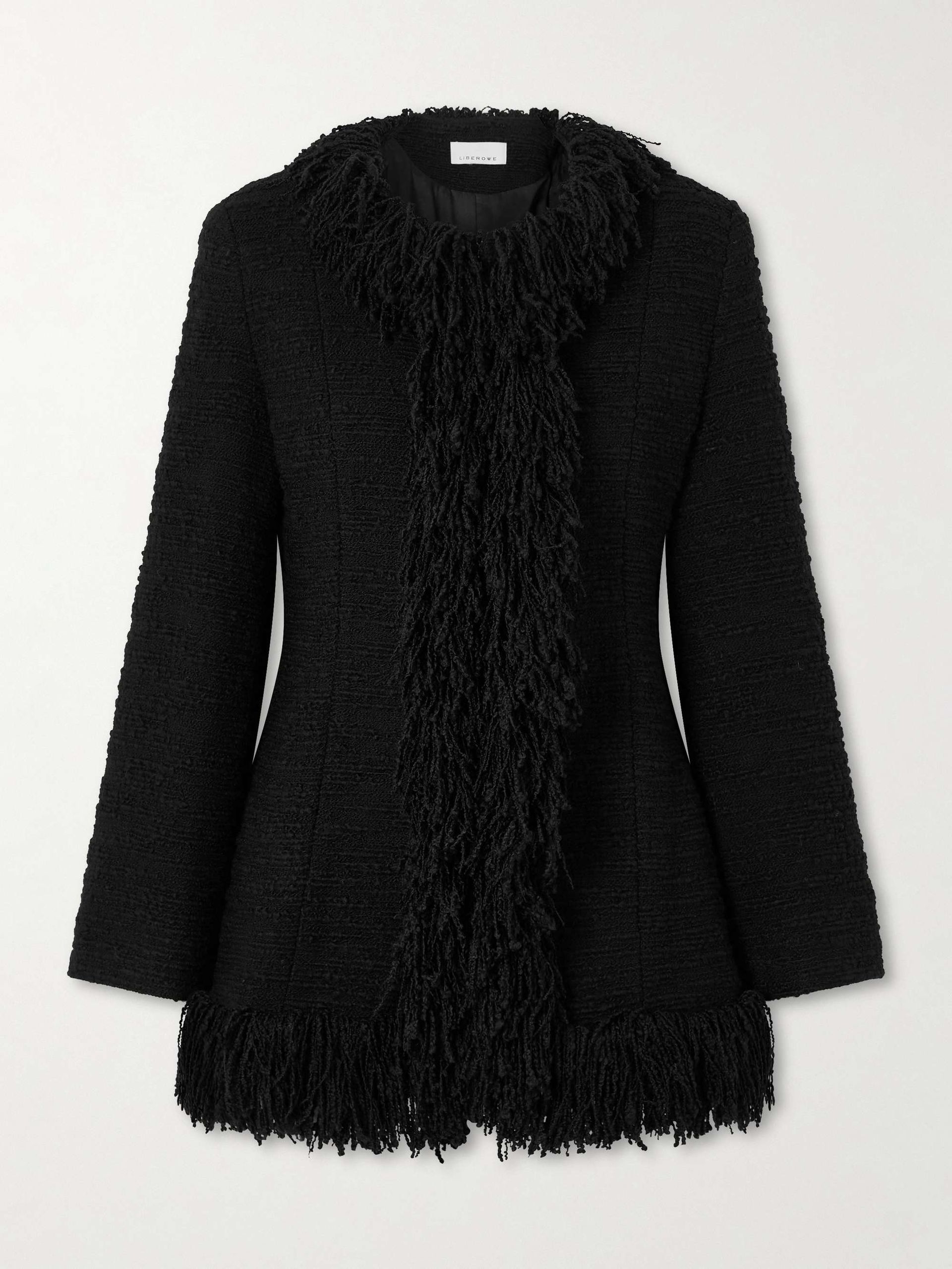 Banker Fringed Wool-Blend Bouclé-Tweed Jacket
