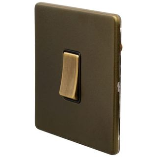 A brushed metal light switch