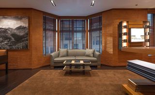 The Zegna store for Marino with polished rosewood