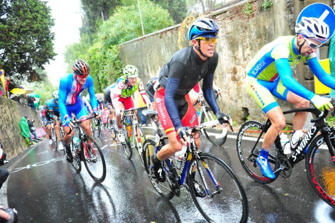Alberto Contador (Spain) in action on the Florence world championship circuit