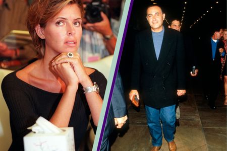 a split template of Dodi Fayed and his girlfriend before Diana, Kelly Fisher