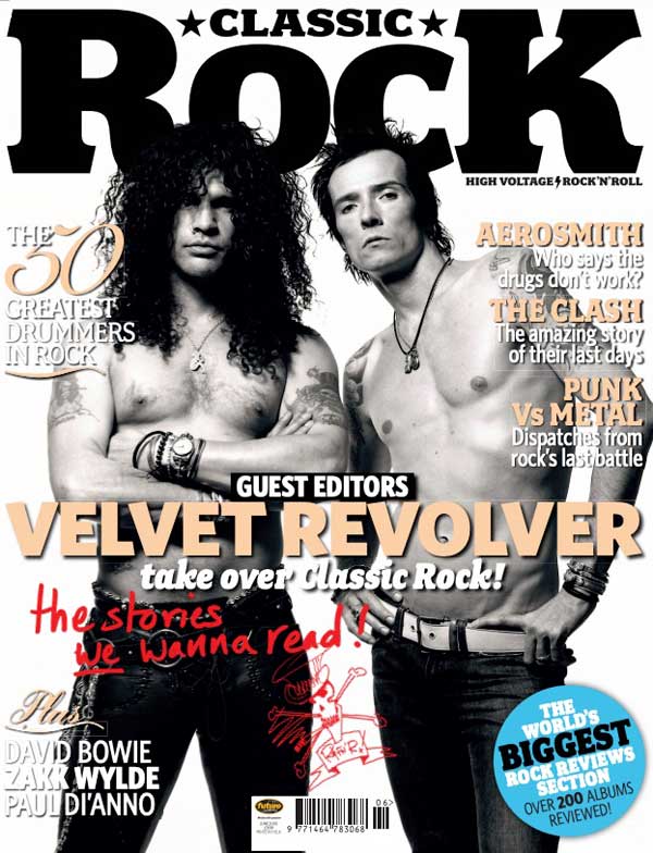 The cover of Classic Rock 80, featuring Velvet Revolver