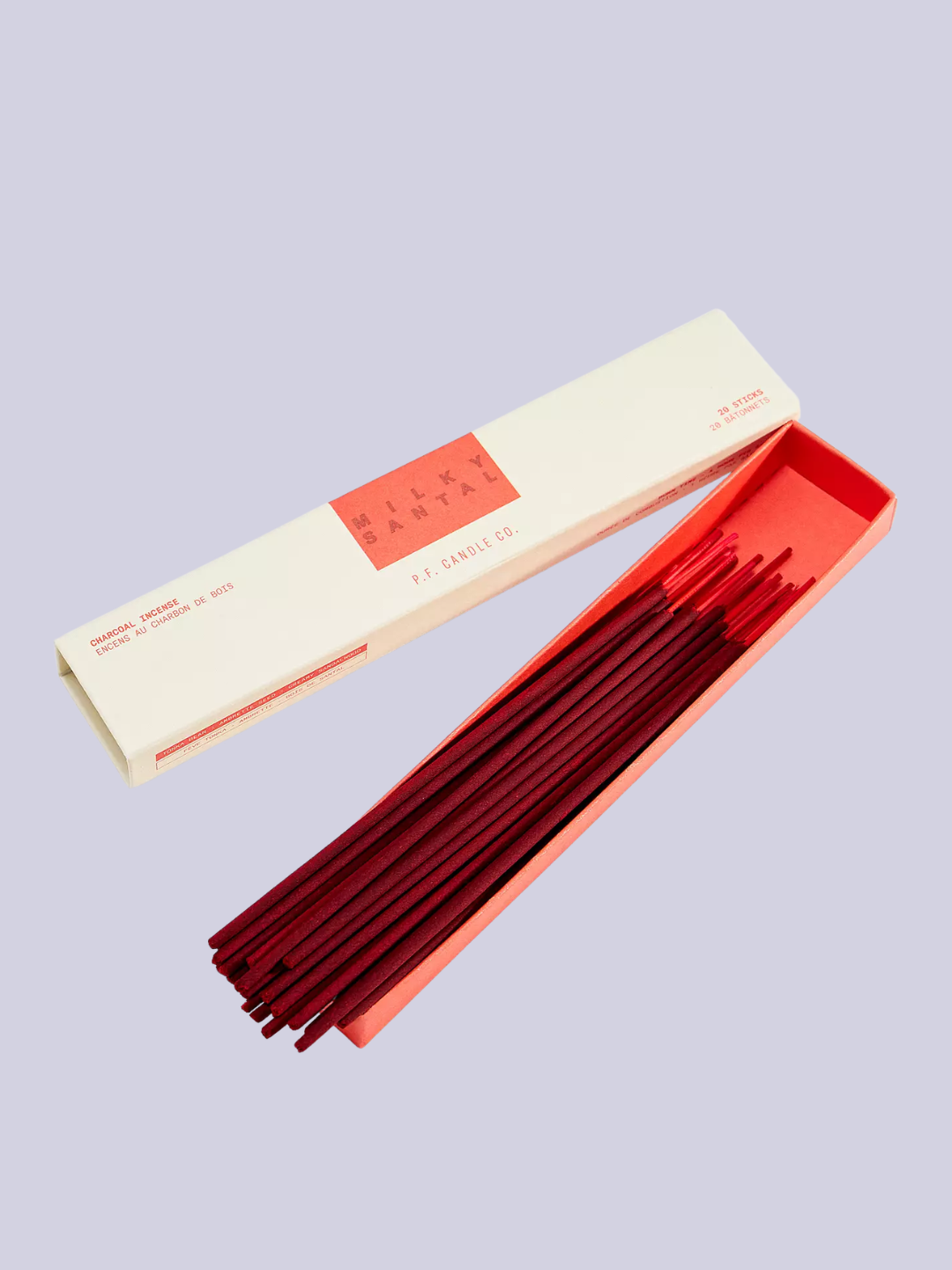 A set of red milky santal incense sticks from P.F. Candle Co.