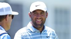 Scottie Scheffler laughing at Shinnecock Hills ahead of the 2026 US Open