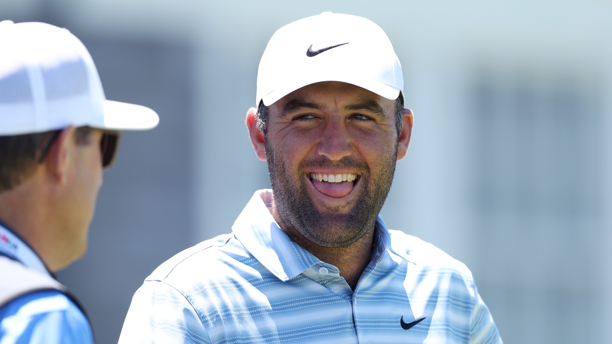 Scottie Scheffler laughing at Shinnecock Hills ahead of the 2026 US Open