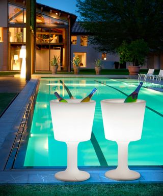 light-up ice bucket by pool from House of Dome