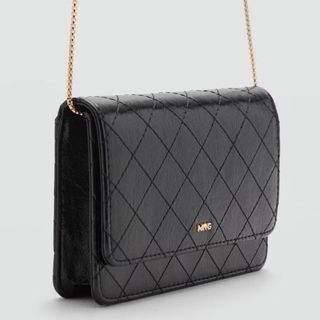 Black clutch bag with detachable strap from Mango