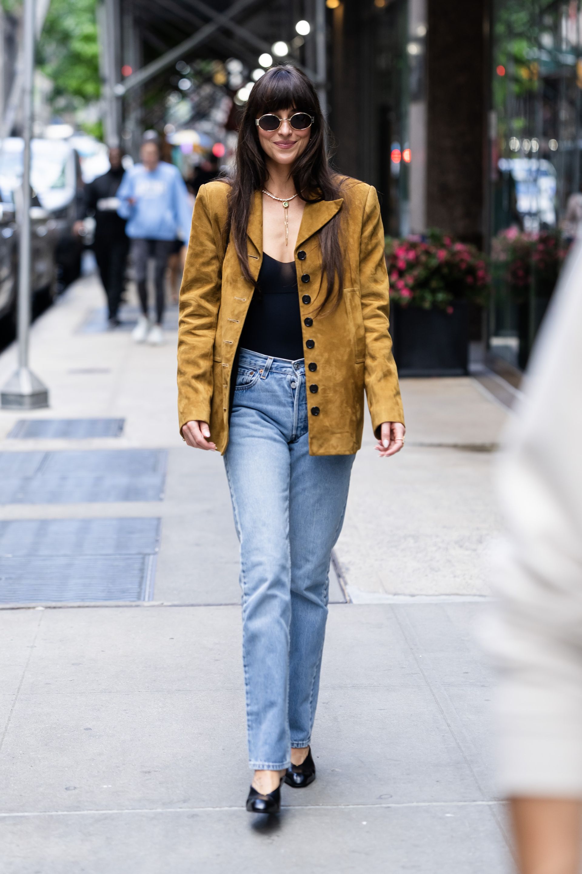 Dakota Johnson is seen in Midtown on May 30, 2025 in New York City.