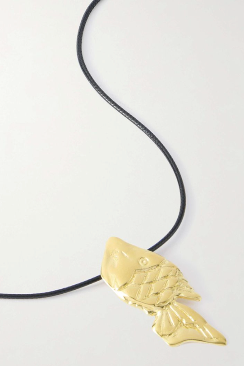 Pisces Recycled Gold-Plated Cord Necklace