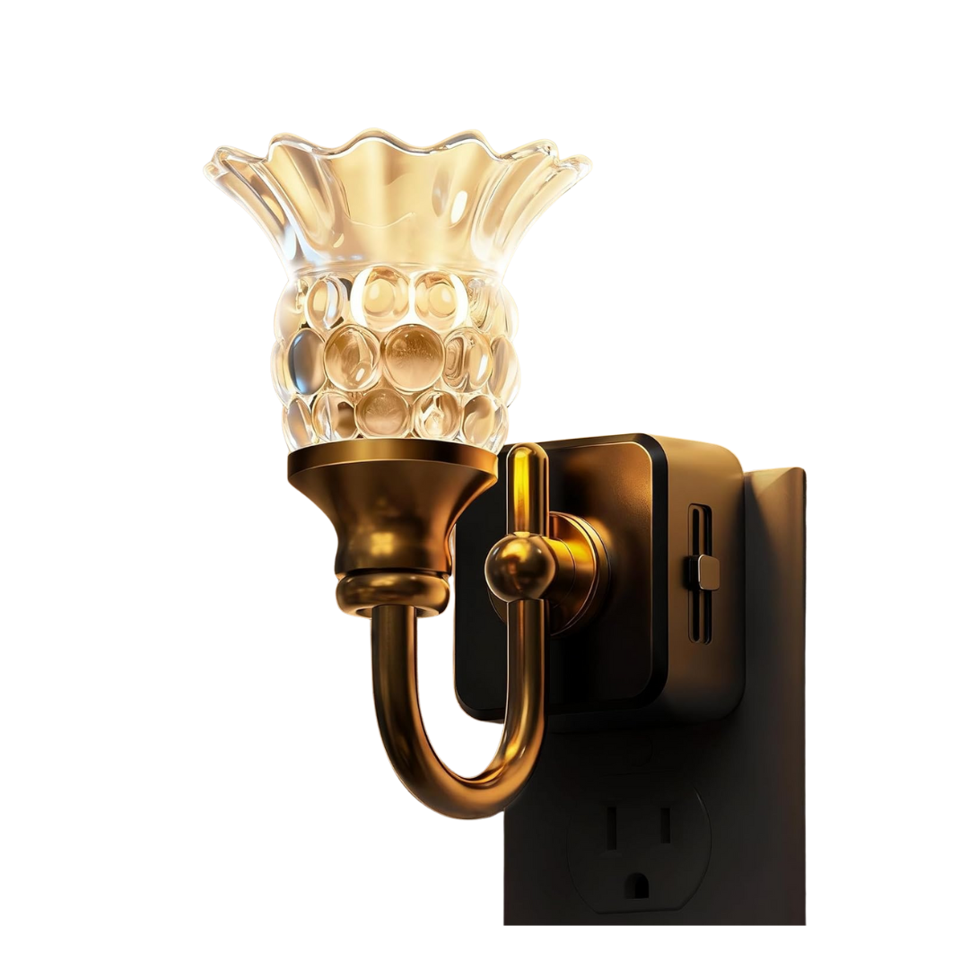 L Lohas Led Night Lights Plug Into Wall, 3000k Soft White Led Floral Night Light With Auto Sensor, 0-100lm Adjustable Brightness Plug in Nightlight, for Hallway Bedroom Stairway Gift