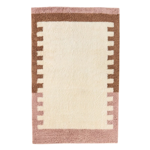 Anthropologie, Tufted Wool Shag Colour-Blocked Border Rug