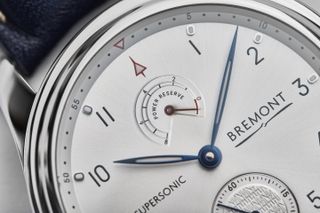 Close up Bremont Supersonic in stainless steel